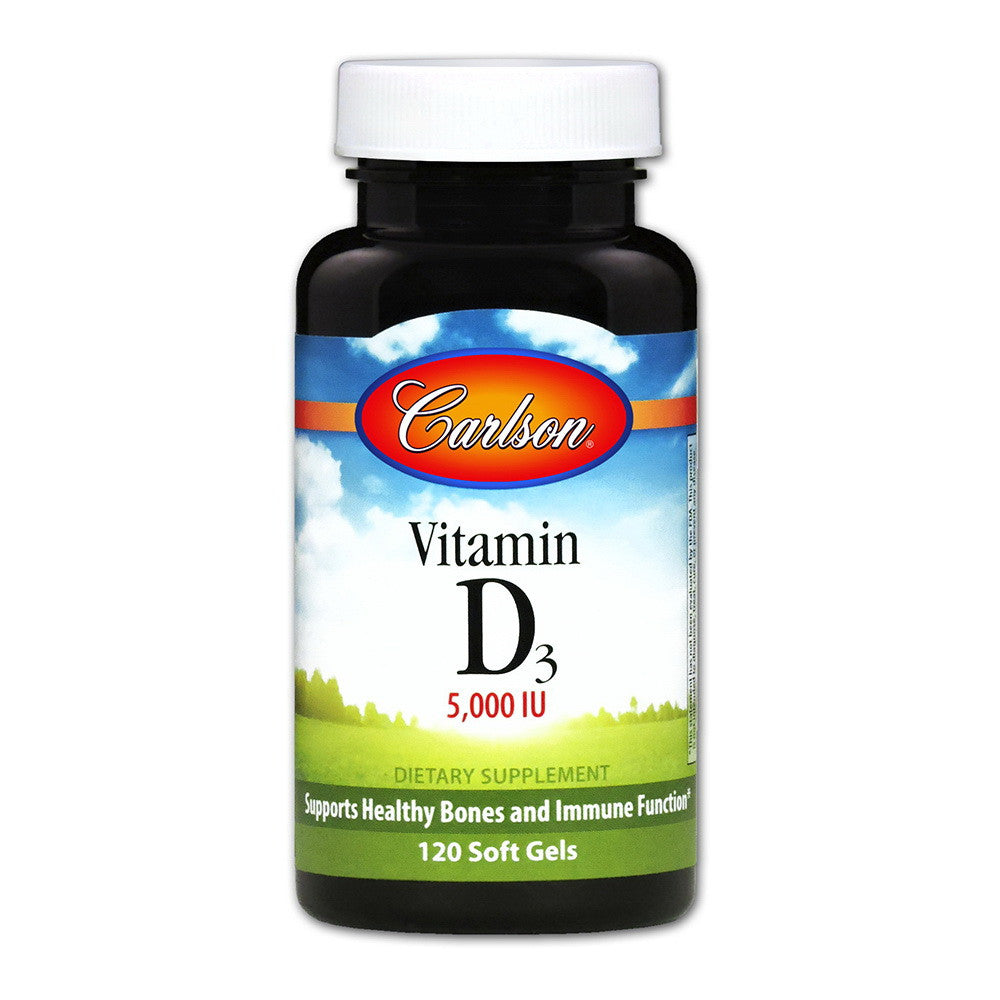 Carlson Vitamin D3 5,000 IU Bone & Immune Health Soft Gels, 120 ea